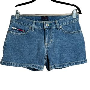 Vtg Tommy Hilfiger Sz 3 Logo Denim Jean Shorts low rise 90s Y2K 2002 K12